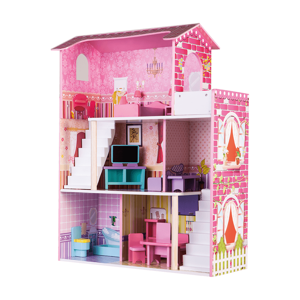 Accesorios para casas de muñecas mini estantería de juguete blanca