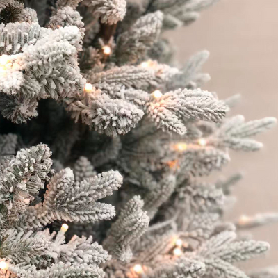 Árbol Navideño Sitka Nevado Con Luces
