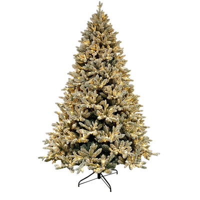 Árbol Navideño Sitka Nevado Con Luces