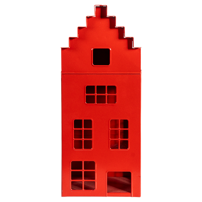 Casa Decorativa Metálica Roja