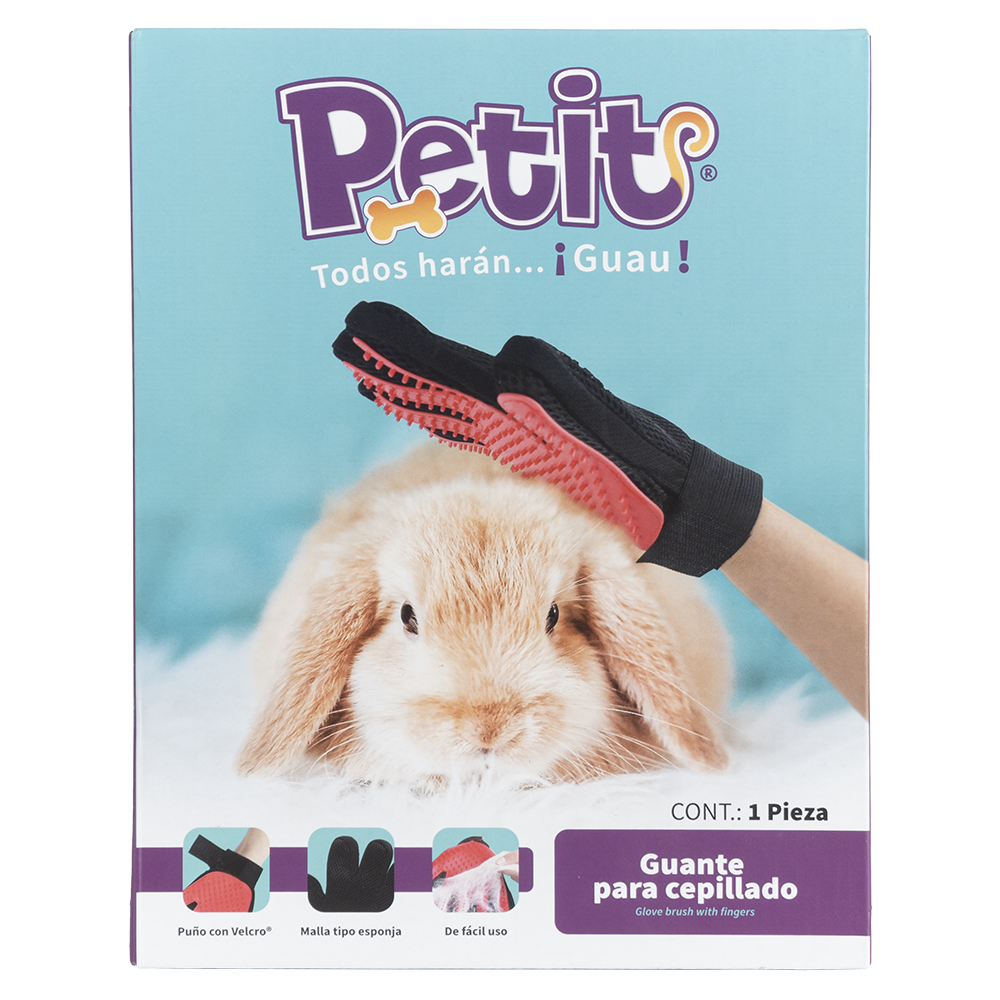 Guante con malla para cepillado y baño