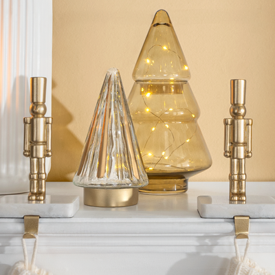 Pino decorativo base dorada