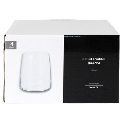 Juego 4 Vasos Elena 500Ml