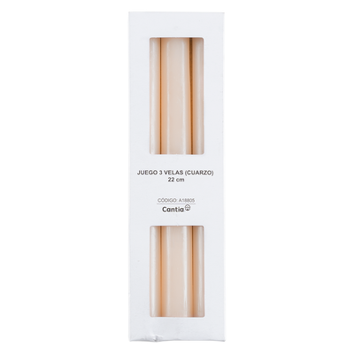 Juego de 3 Velas Cuarzo