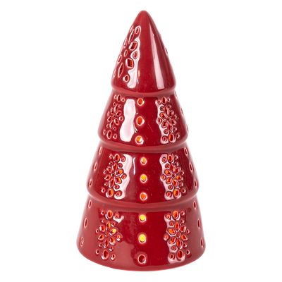 Portavelas Pino Navideño Rojo
