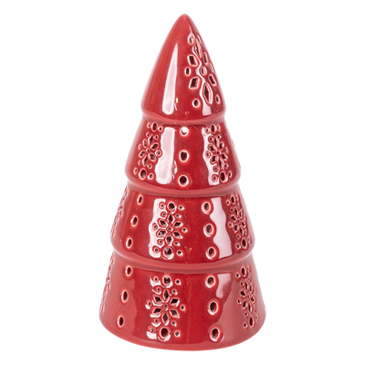 Portavelas Pino Navideño Rojo
