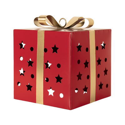 Decorativo Navideño Caja De Regalo Roja