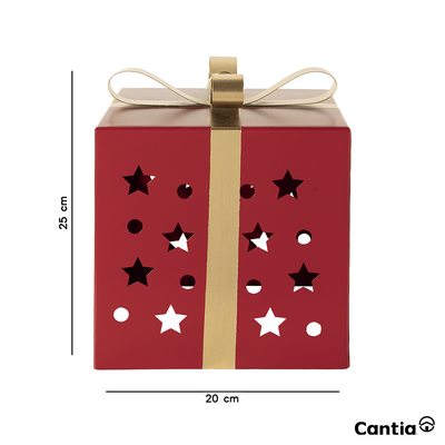 Decorativo Navideño Caja De Regalo Roja