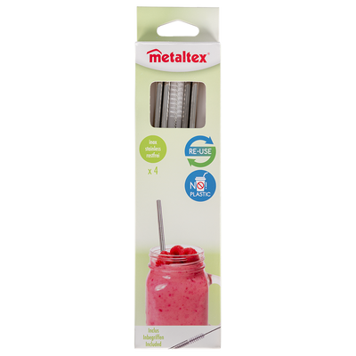 Juego de 4 popotes reutilizables