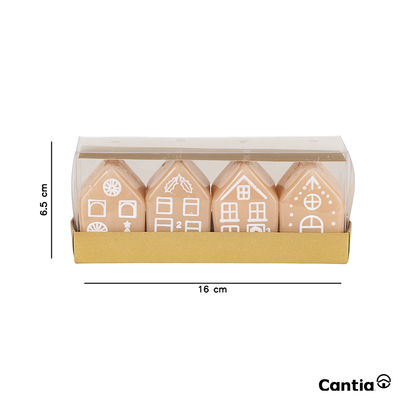 Juego 4 Velas Casa De Jengibre