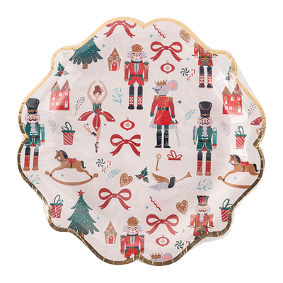 Juego De 10 Platos De Papel Navideño