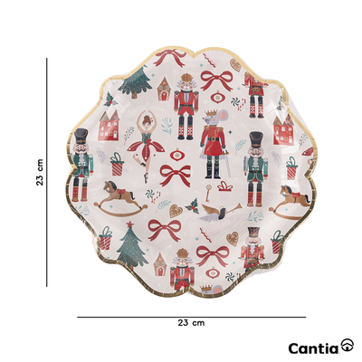 Juego De 10 Platos De Papel Navideño