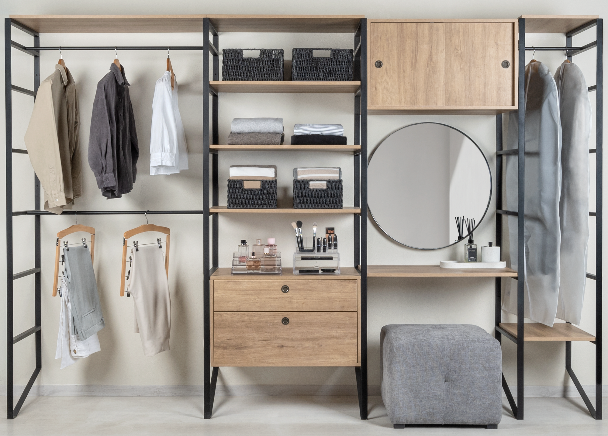 Módulo De Cajones Closet Burdeos