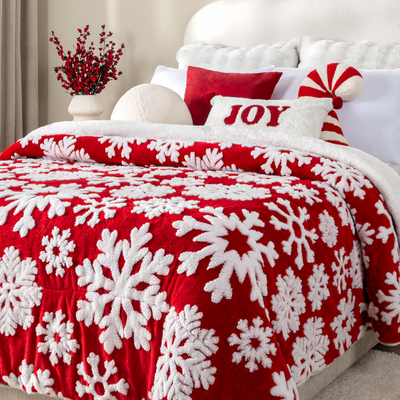 Cobertor Siberia Red Snowflake
