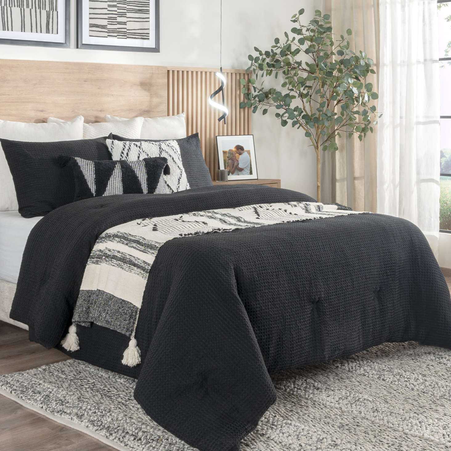 Juego De Edredon Negro