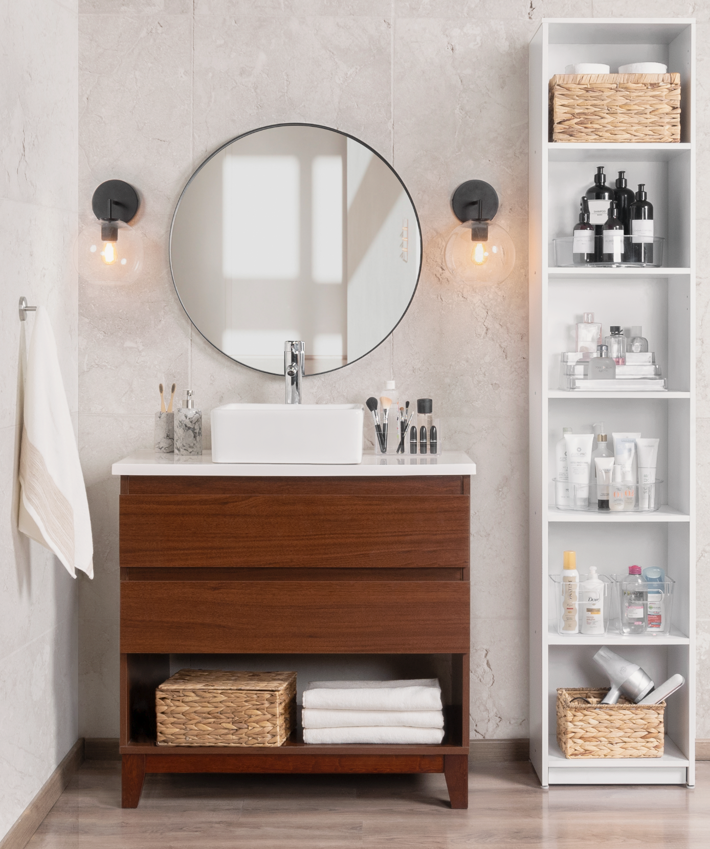 Espejo Circular Negro