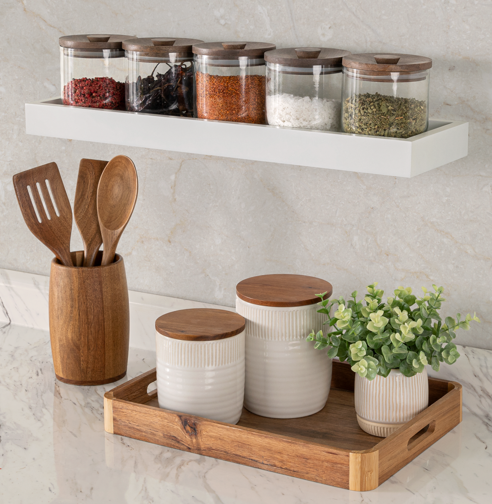 Contenedor De Alimentos Tapa De Madera