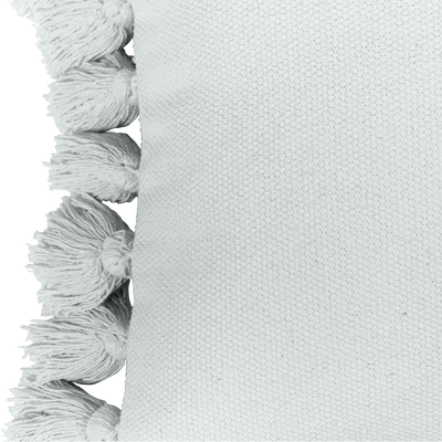 Funda De Almohada Europeas Pompones gris