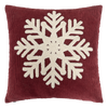 Funda Cojín Copo De Nieve Roja