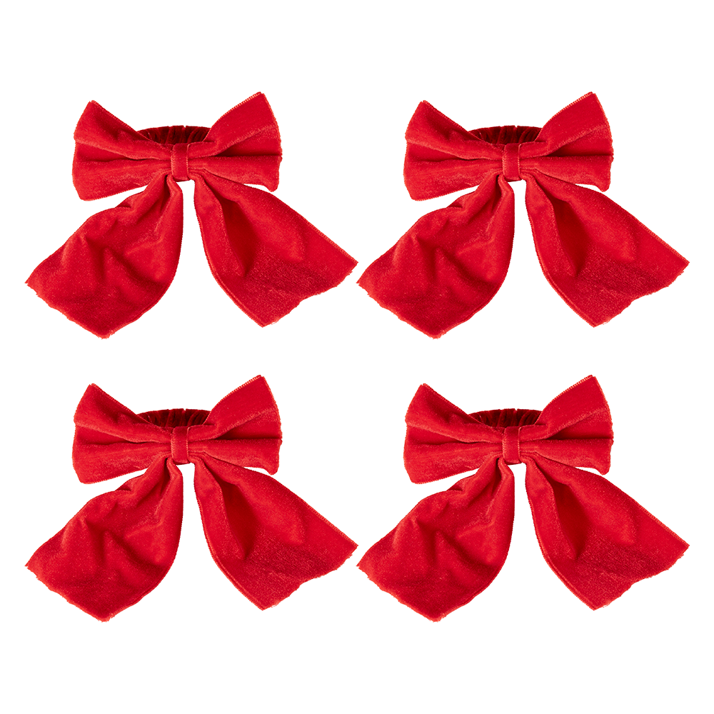 Jgo 4 Anillos Servilleta Holly Bows