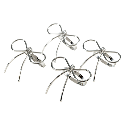 Jgo 4 Anillos de servilleta Snow Bows