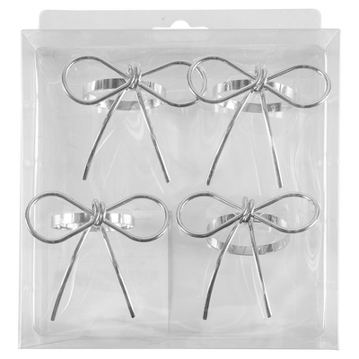 Jgo 4 Anillos de servilleta Snow Bows