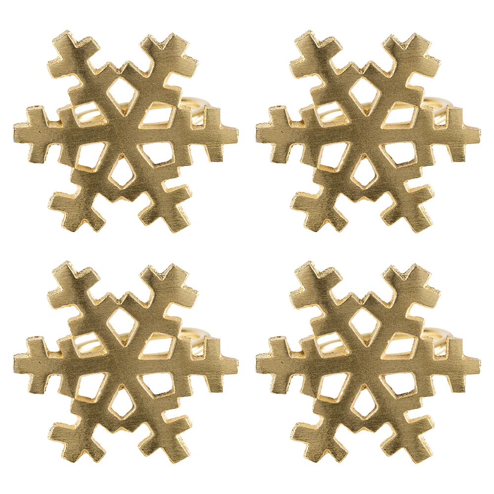 Jgo 4 Anillos Servilleta Snowflake