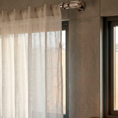 Juego de cortinas traslúcidas largas Ivory