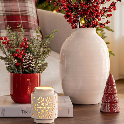 Portavelas Pino Navideño Rojo