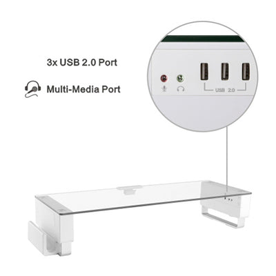 Soporte/Base ajustable de monitor con puerto USB/Audio